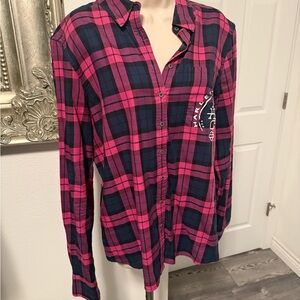Harley-Davidson Pink and Blue Plaid in Shirt
